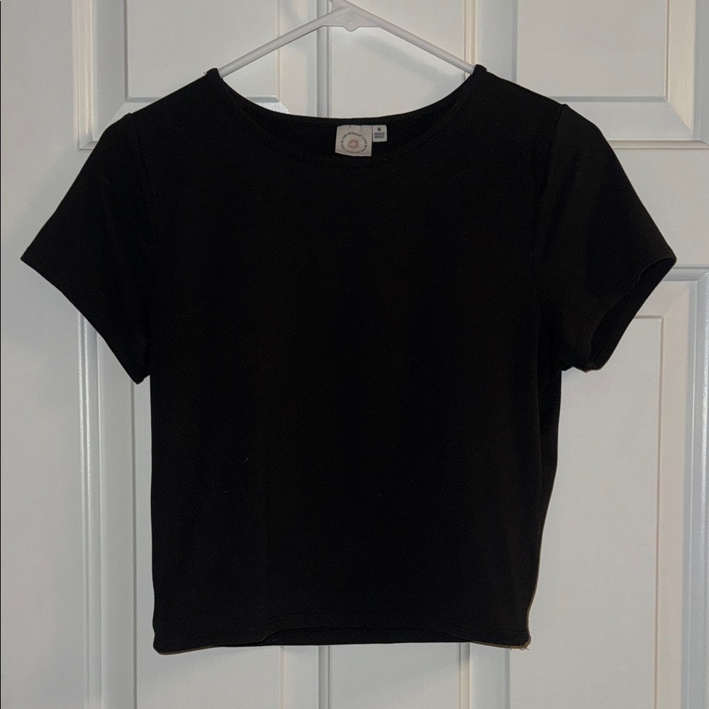 Elegant Black Short Sleeve Women's Tee